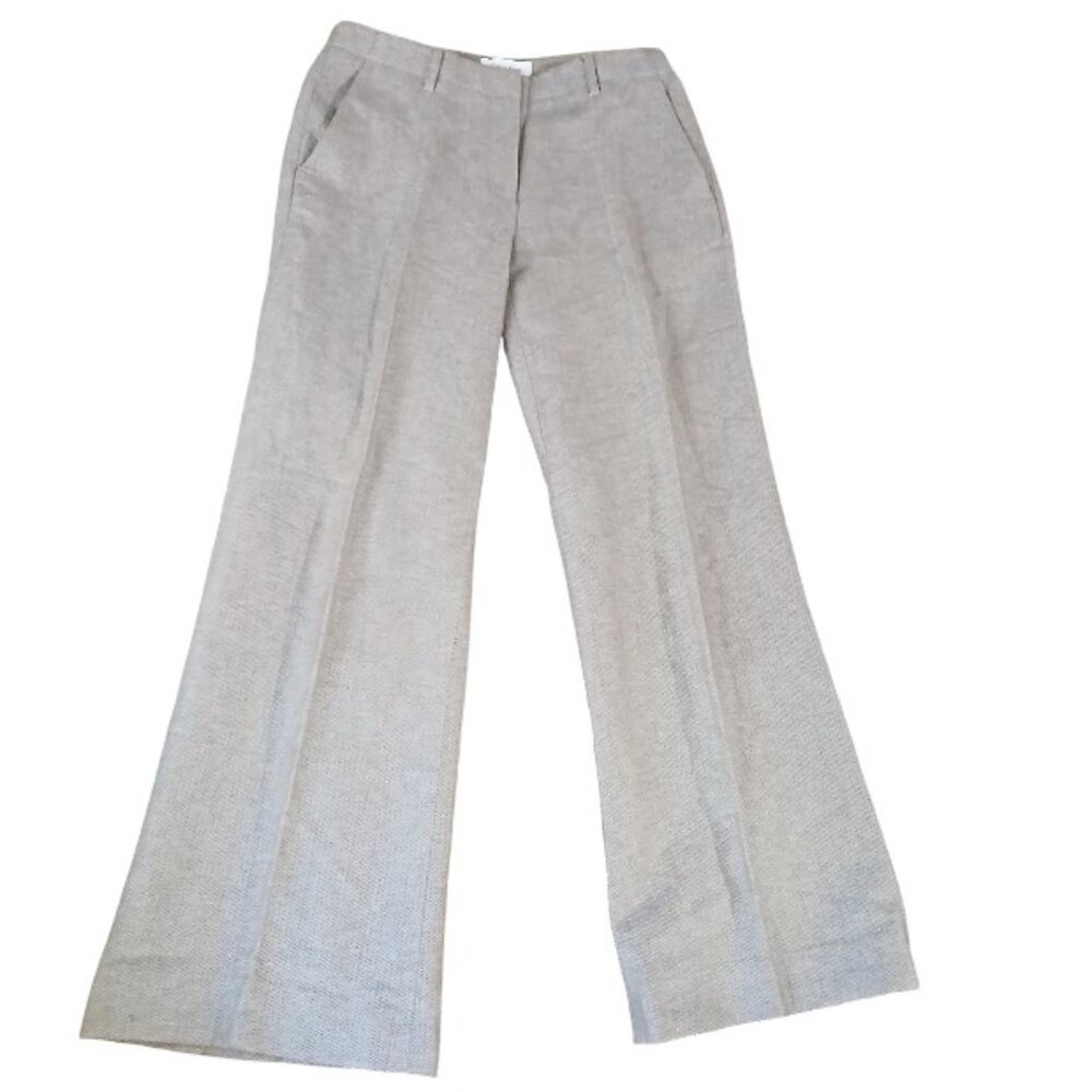 CALVIN KLEIN Tan Herringbone Linen Blend Dress Pants EUC - Picture 7 of 16